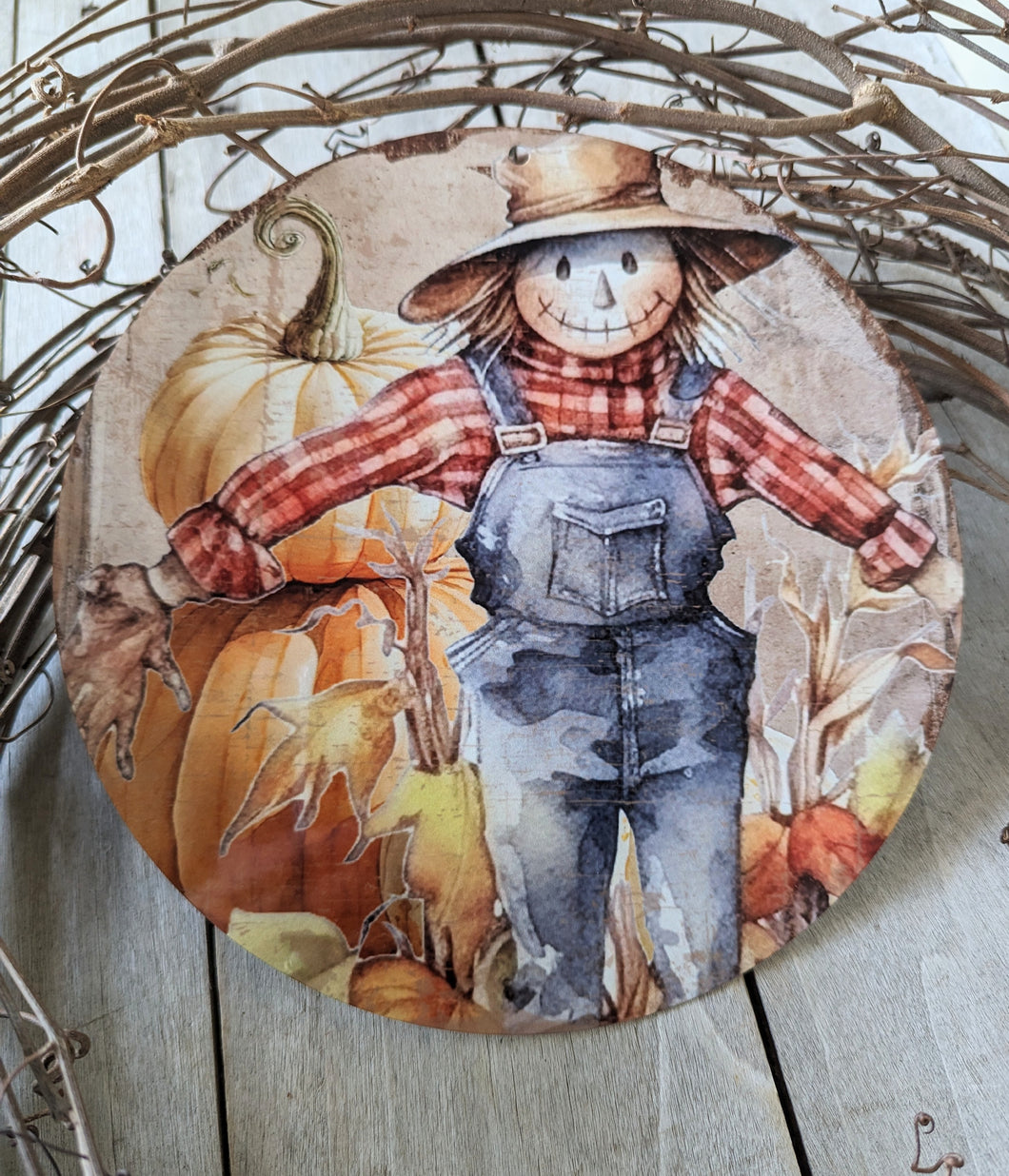 Scarecrow With Pumpkins