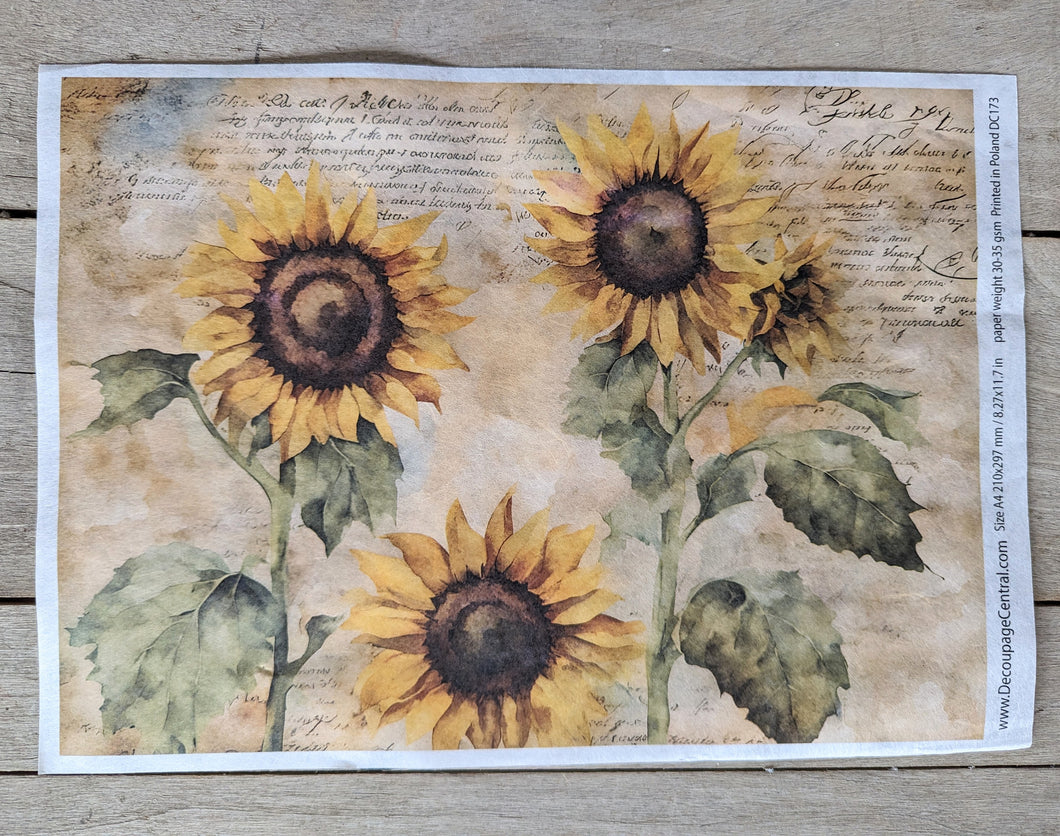 Sunflower Decoupage Paper