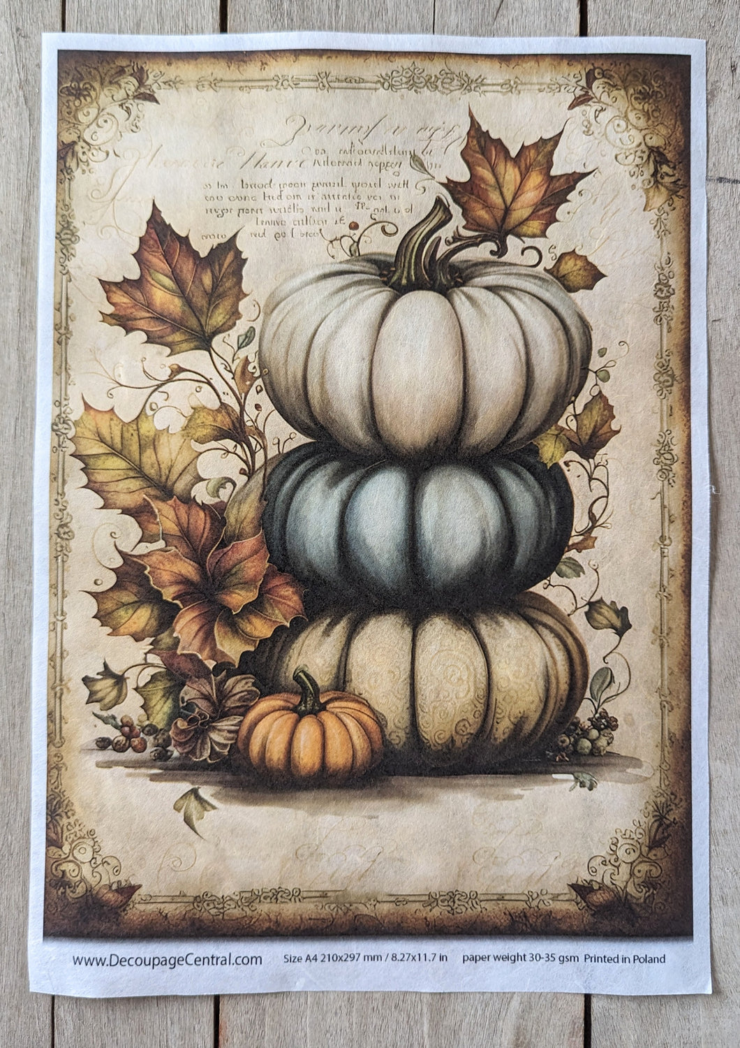 Stacked Pumpkins Decoupage Paper