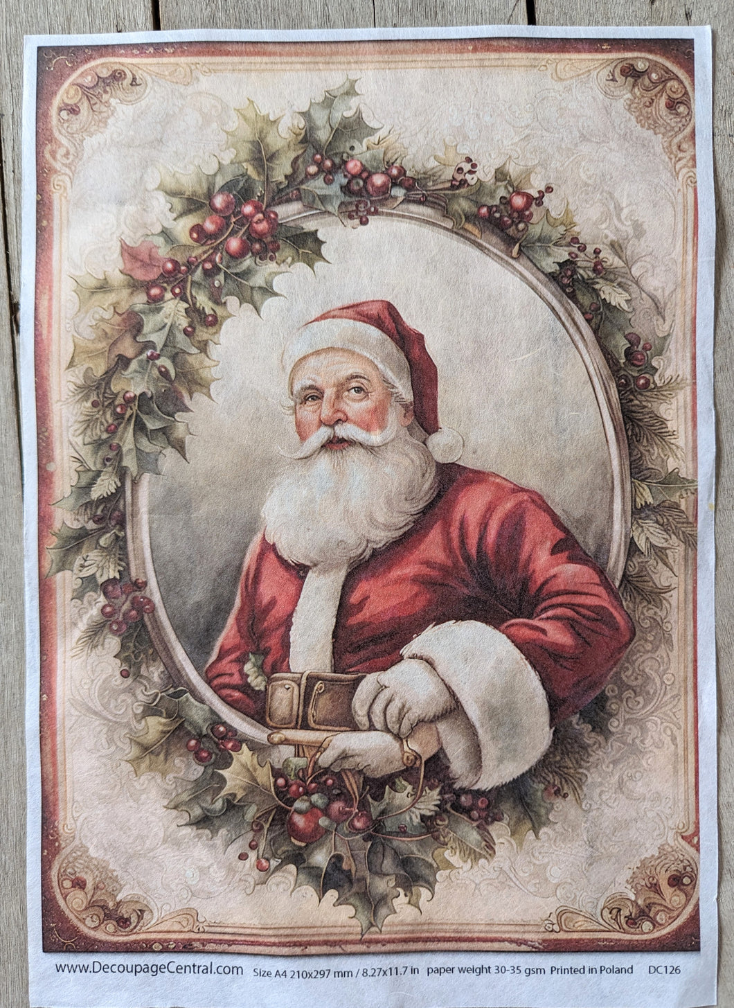 Old World Santa Decoupage Paper