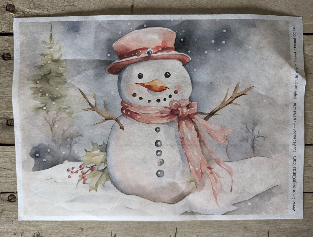 Large Snowman Decoupage Paper