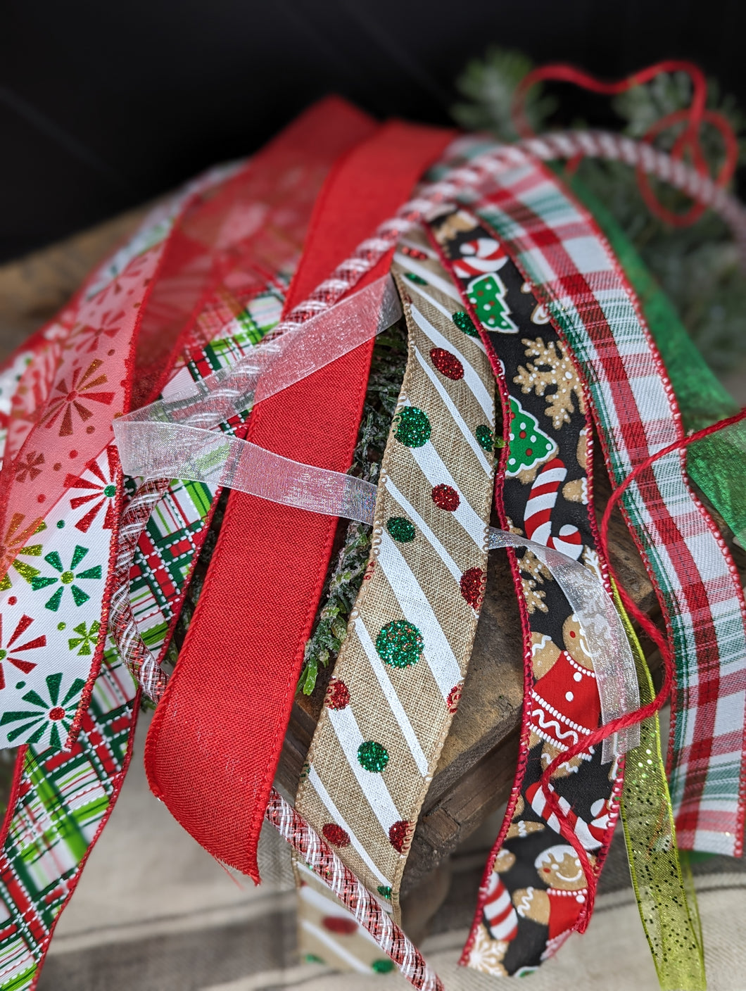 Red & Green Christmas Ribbon Bundle