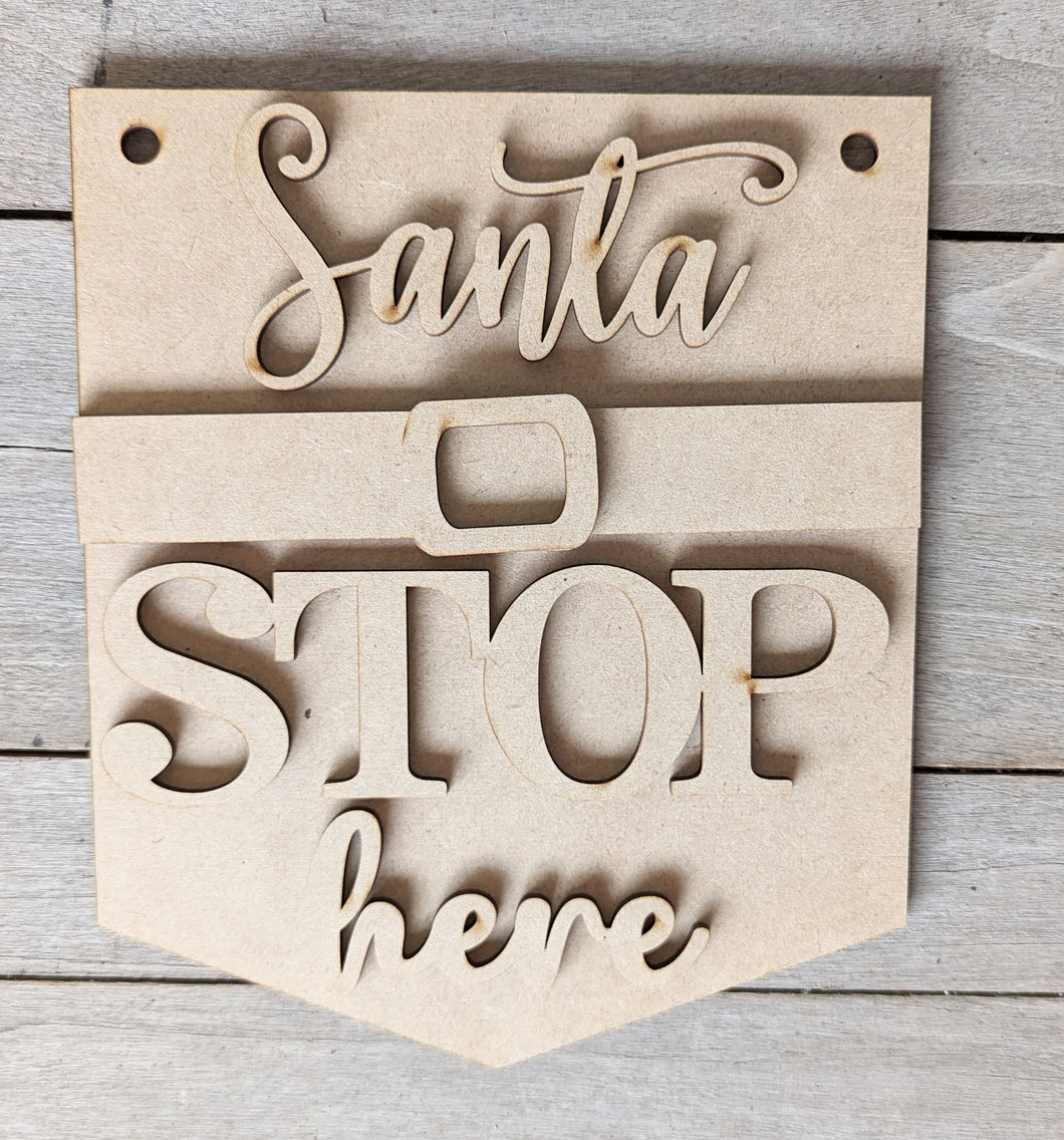 Santa Stop Here Post Hanger