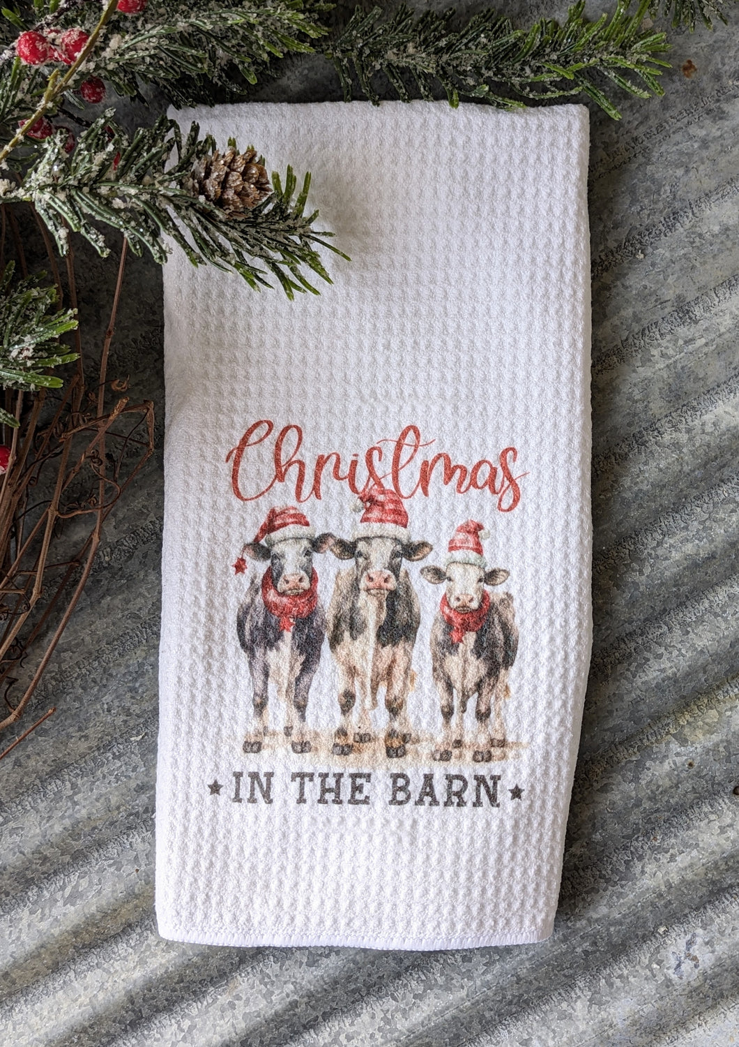 Christmas Cow Towel