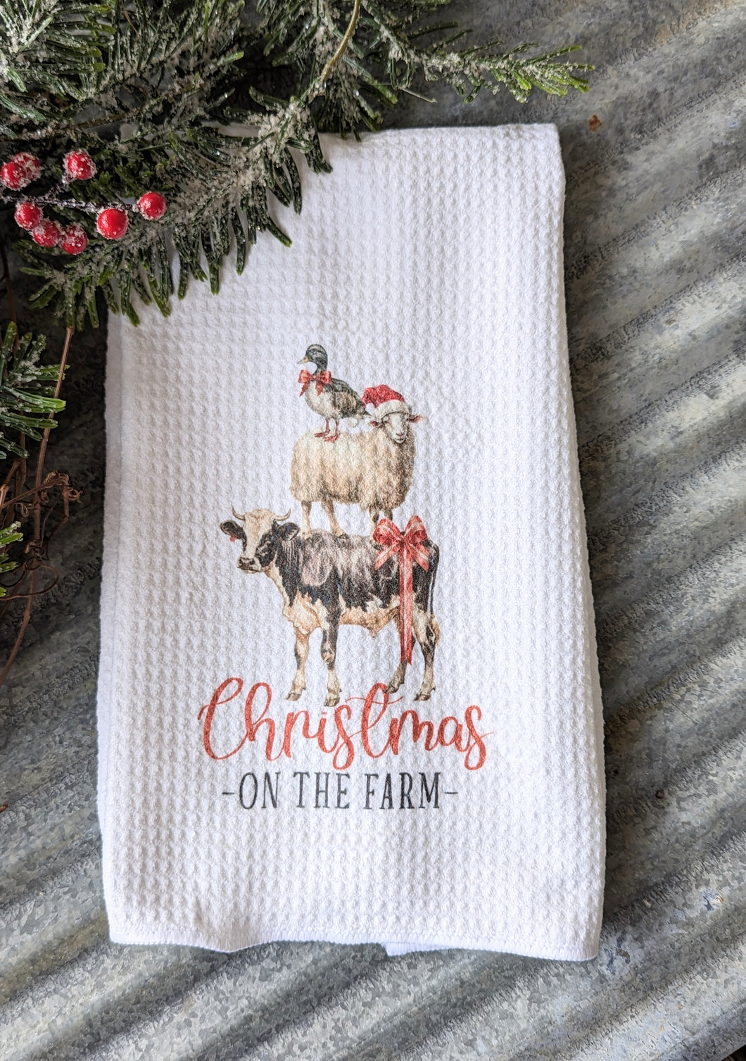 Christmas On The Farm Towel