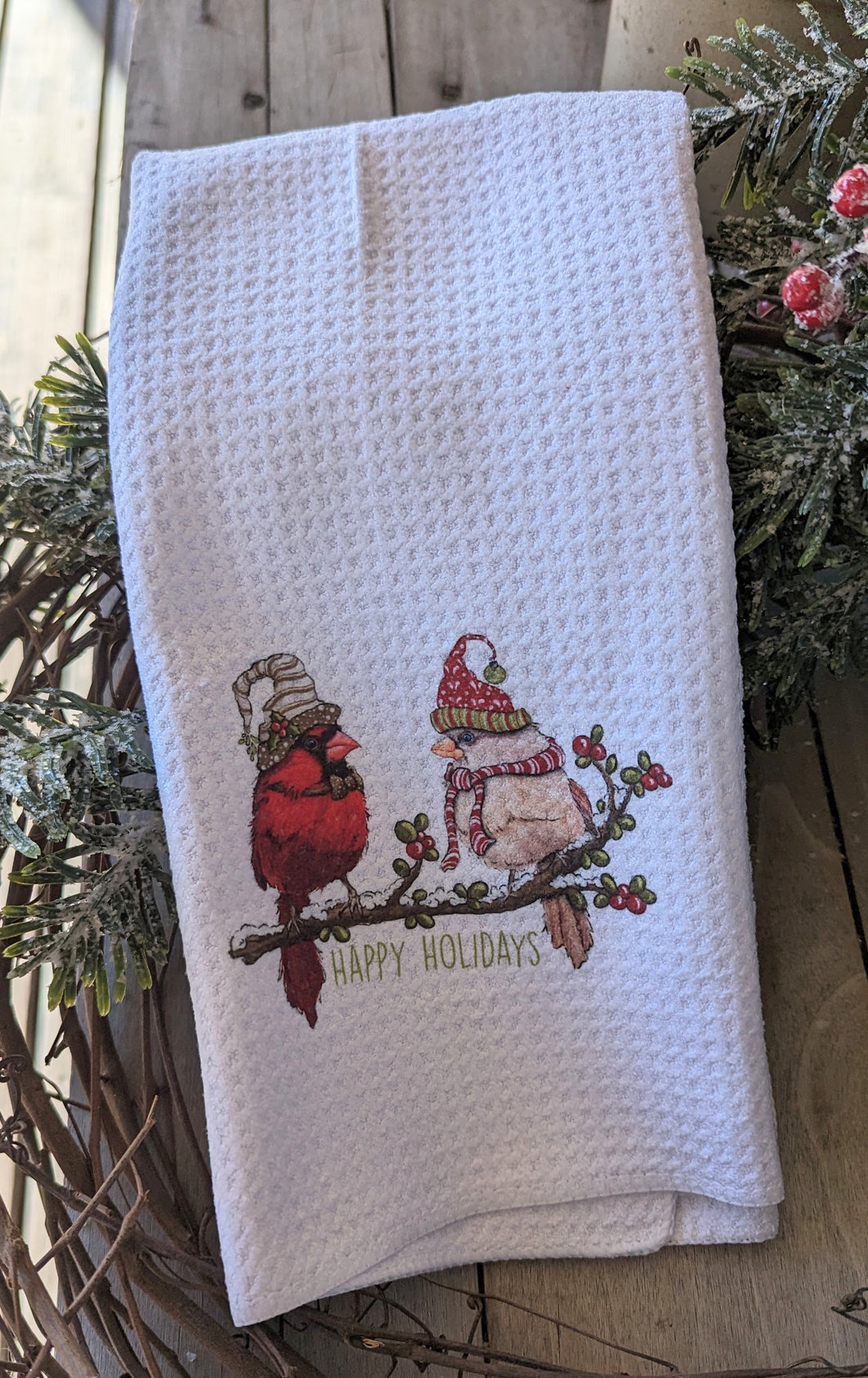 Happy Holidays Cardinals Towel