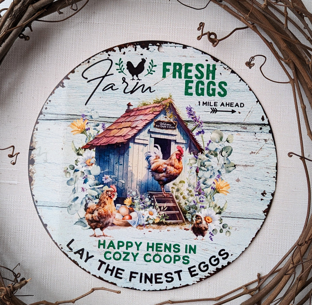 Farm Fresh Eggs Wreath Round