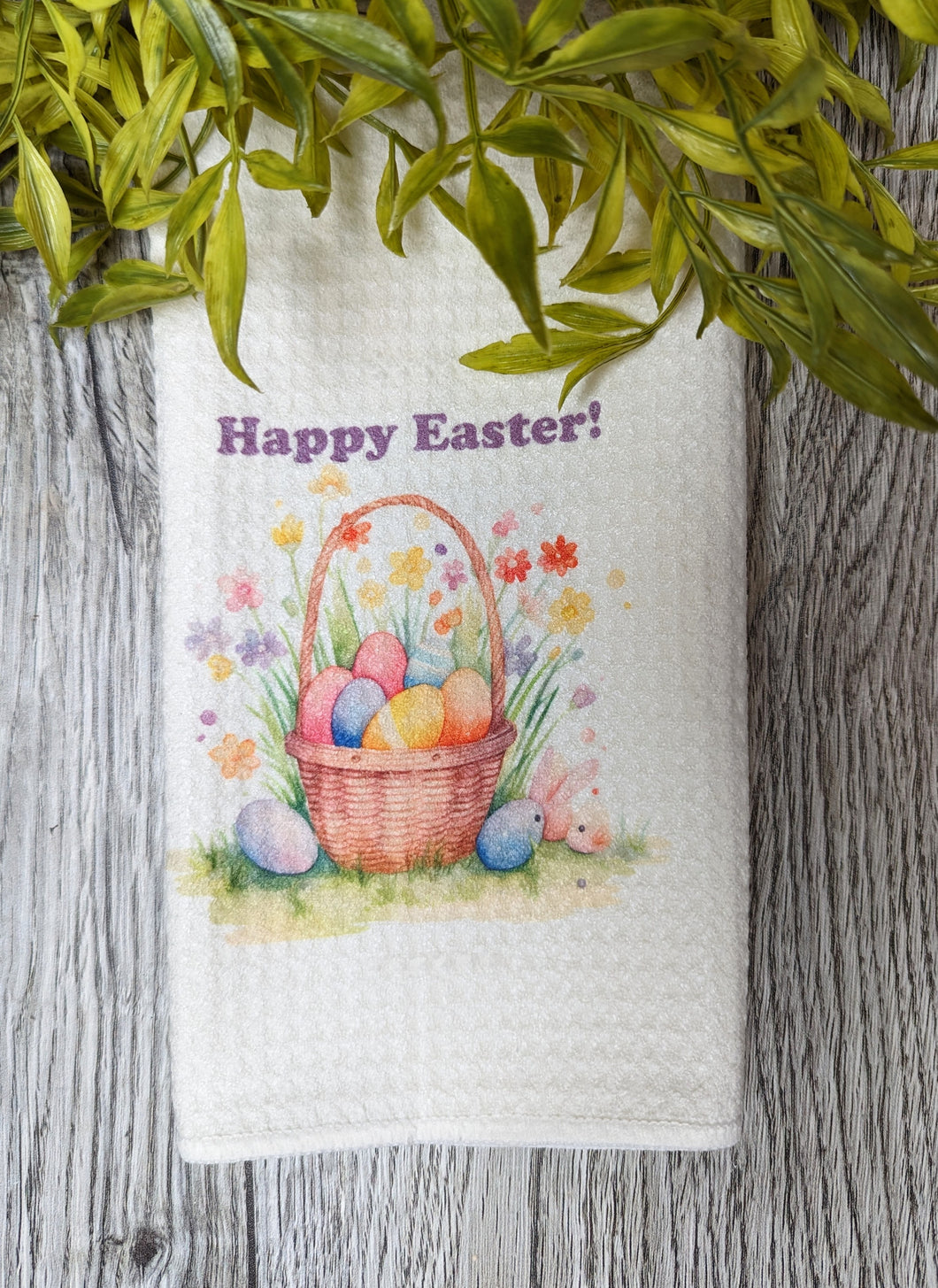 Happy Easter Egg Basket Towel