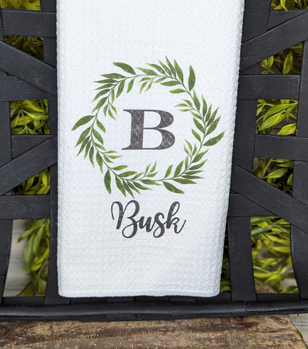 Personalized Wreath Towel