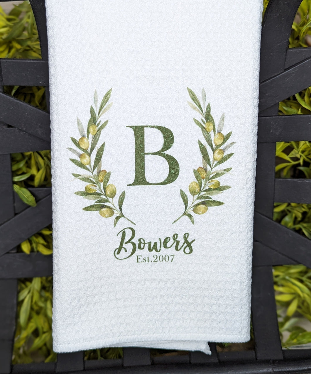 Personalized Olive Leaf Towel