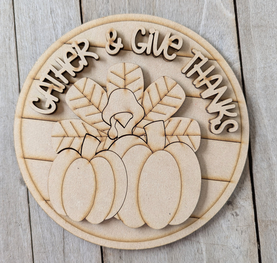 Gather & Give Thanks Turkey Round Insert