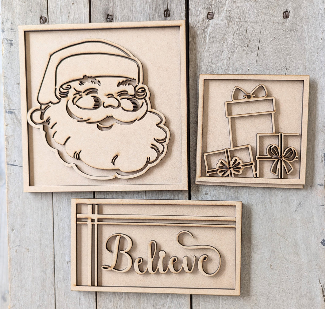 Santa, Believe & Present Frames