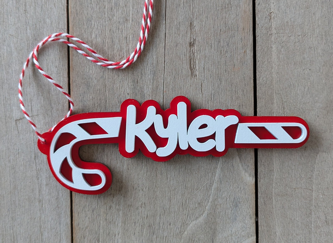 Personalized Candy Cane Stocking Tag