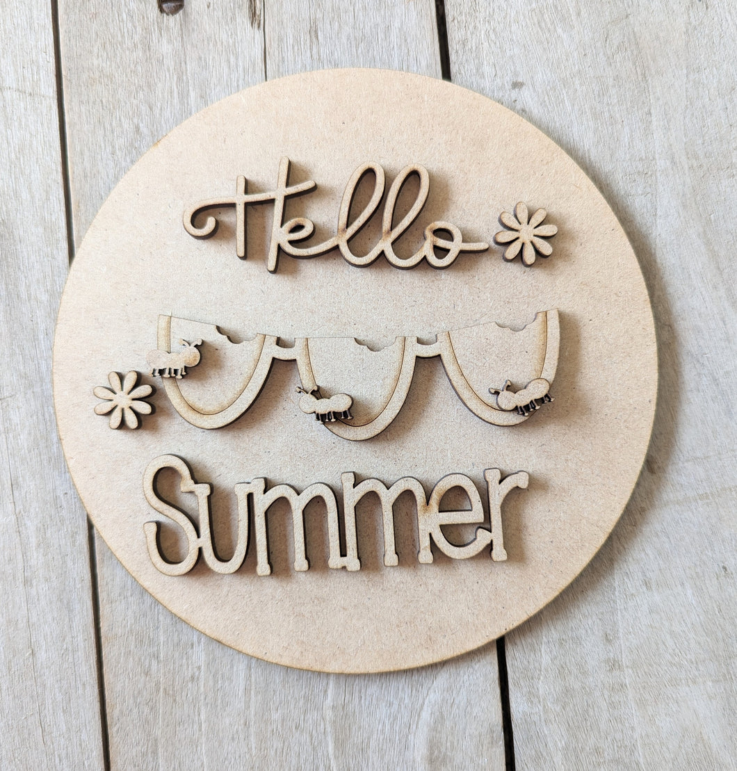 Hello Summer Round Insert