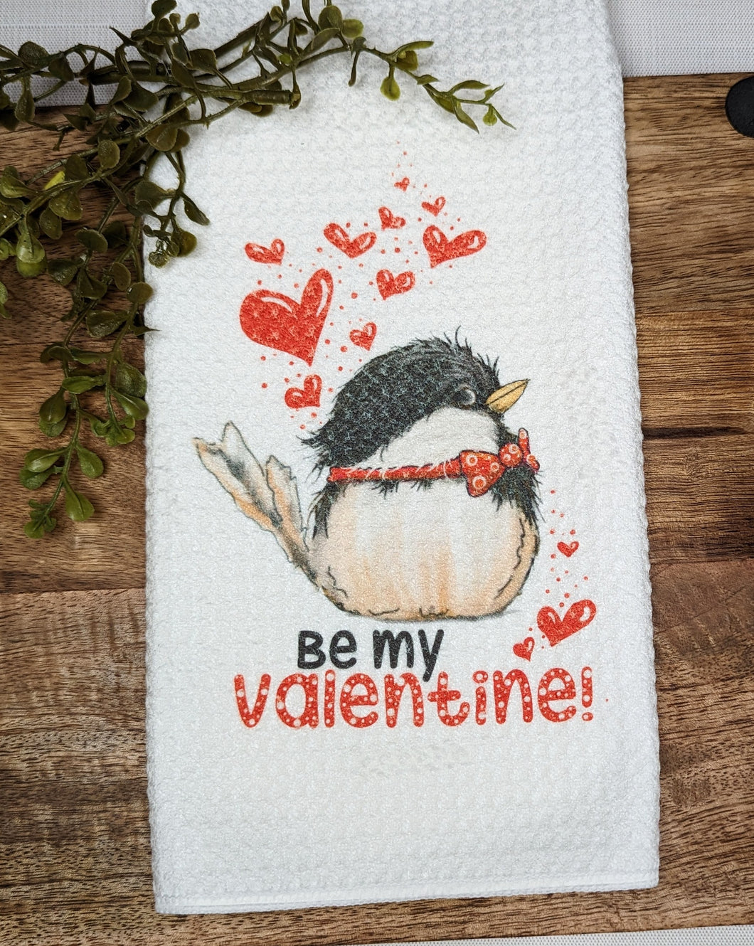 Chickadee Valentine Towel