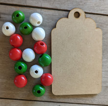 Load image into Gallery viewer, Tag w/ Christmas Beads
